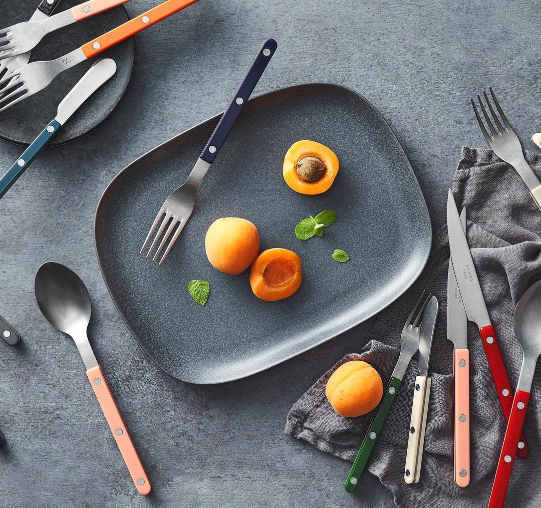 SABRE | Bistrot 復古酒館鈕扣系列 | 點心/蛋糕叉 | 亮面 | 蕨綠