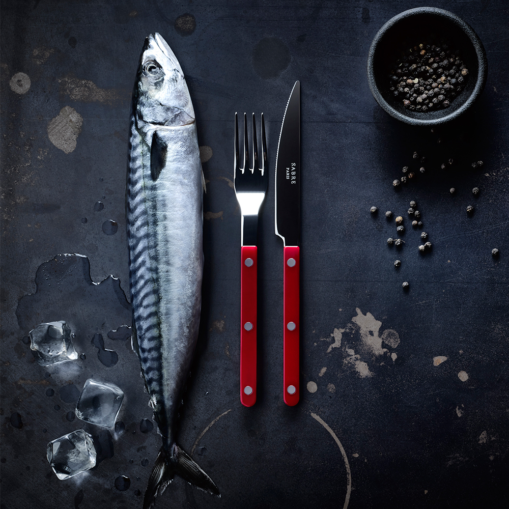 SABRE | Bistrot 復古酒館鈕扣系列 | 主餐刀 | 亮面 | 太陽橘