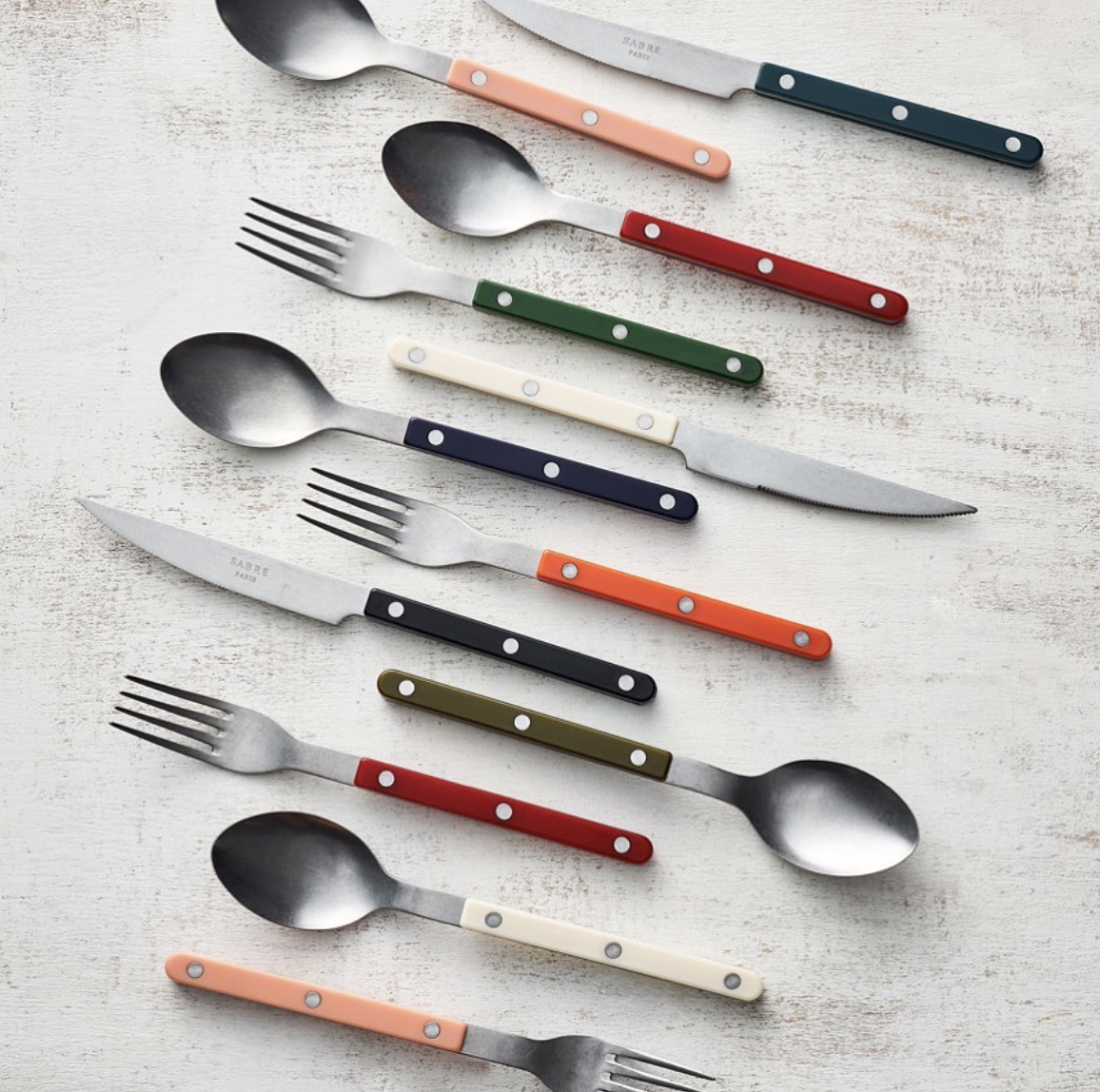 SABRE | Bistrot 復古酒館鈕扣系列 | 點心/蛋糕叉 | 霧面 | 裸粉