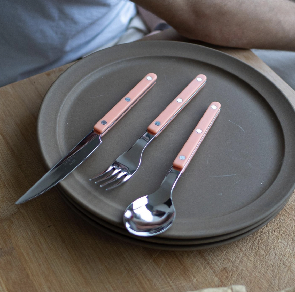 SABRE | Bistrot 復古酒館鈕扣系列 | 茶匙 | 亮面 | 馬卡龍粉