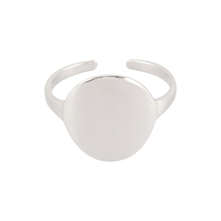 純銀戒指，女士戒指 簡約幾何亮面圓形；大方自信的時尚風格（2460實心圓）