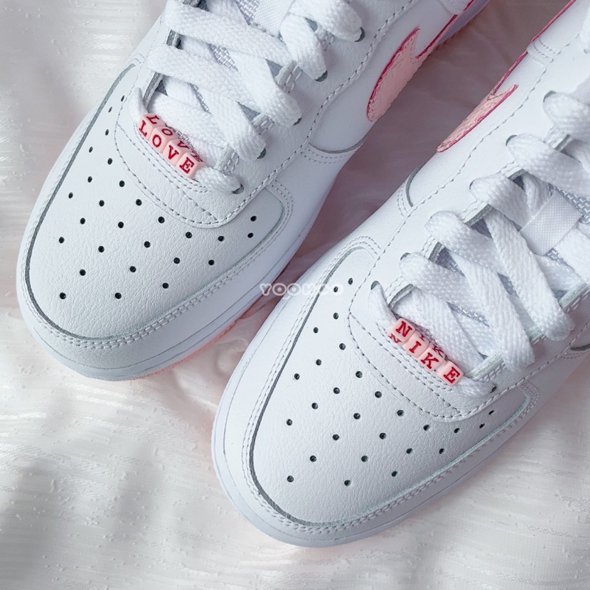 特價現貨┃女鞋 NIKE AIR FORCE 1 Valentine's Day NIKE LOVE 雙鞋扣 情人節 AF1白粉