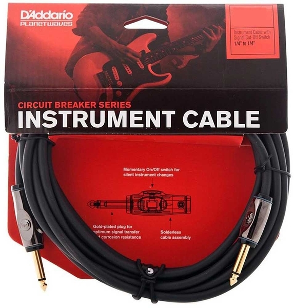 D'Addario 30ft Circuit Breaker (PW-AG-30) 雙直頭快拆開關導線