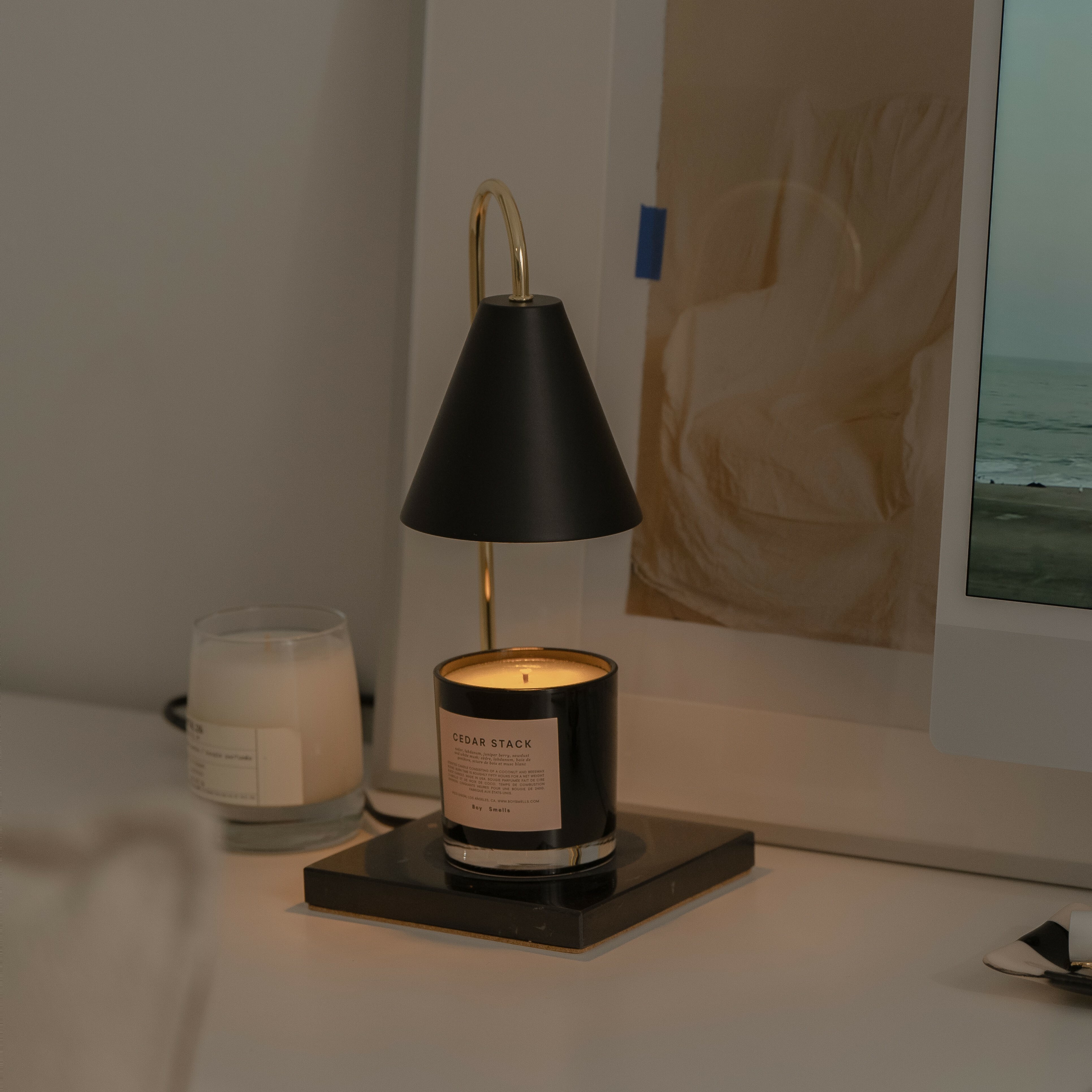 【暢銷推薦】HOOOME 經典大理石款 融蠟燈 香氛蠟燭暖燈（2色）