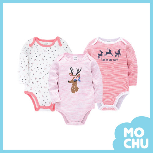 漂亮的小鹿包屁衣三件組