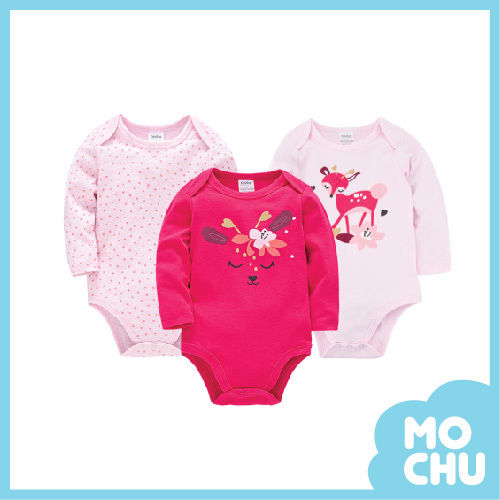 臉紅紅小鹿包屁衣三件組