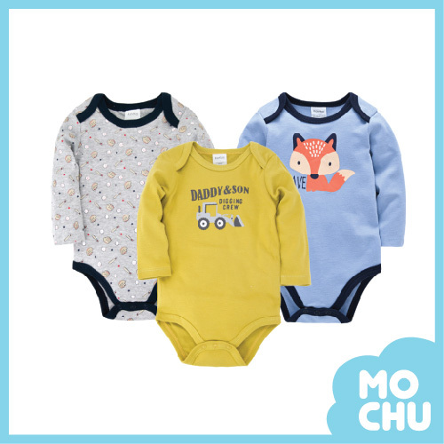 狐狸挖土機包屁衣三件組