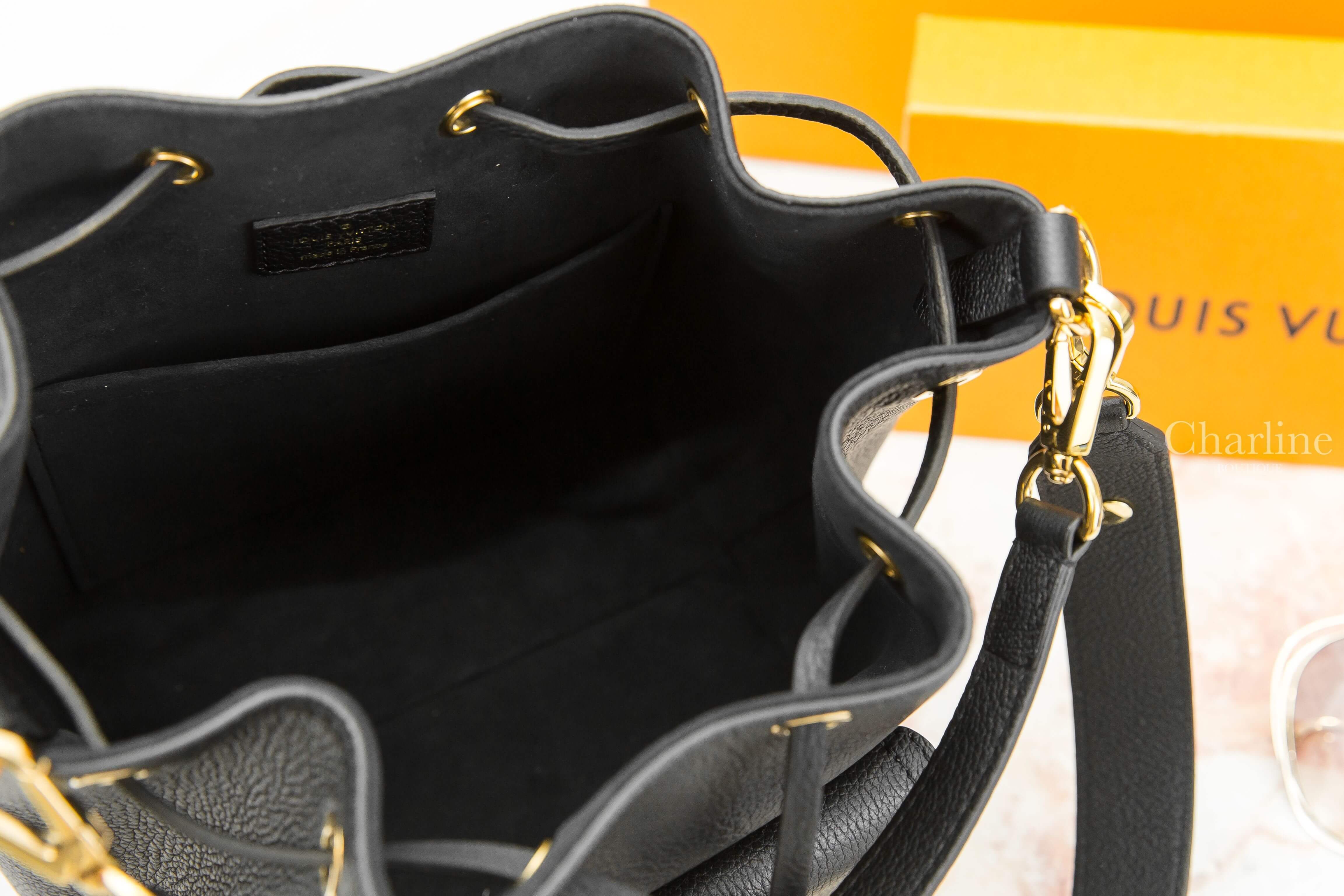 Louis Vuitton Lockme Bucket Bag 黑色金釦翻蓋夾層粒面牛皮手提水桶肩背包-Charline Boutique 精品代購