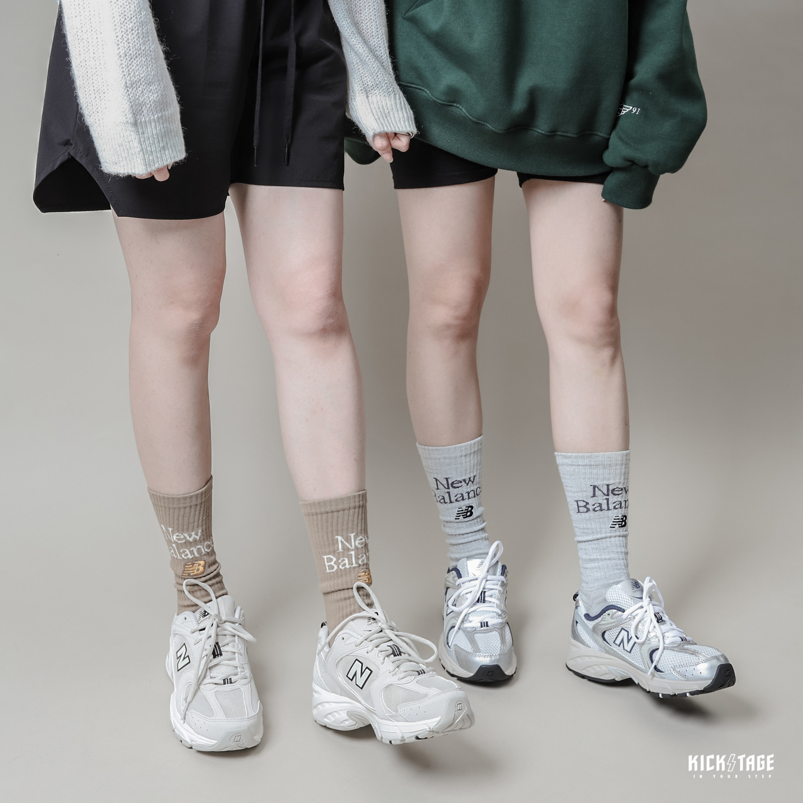 一入 NEW BALANCE CREW SOCKS 八色 學院風 文字 刺繡LOGO 長襪 中筒襪 小腿襪【LAS22061】NBSCS