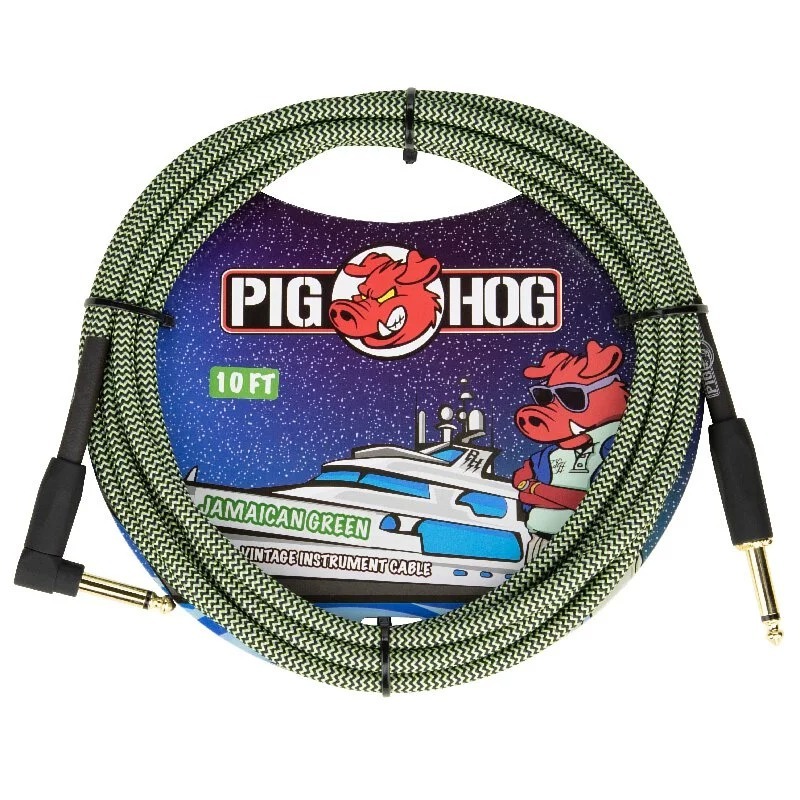 PIG HOG PIG HOG 牙買加綠色 IL頭 樂器導線 編織系列 Jamaican Green — 三峽配件 / 週邊｜YA! 玩音樂