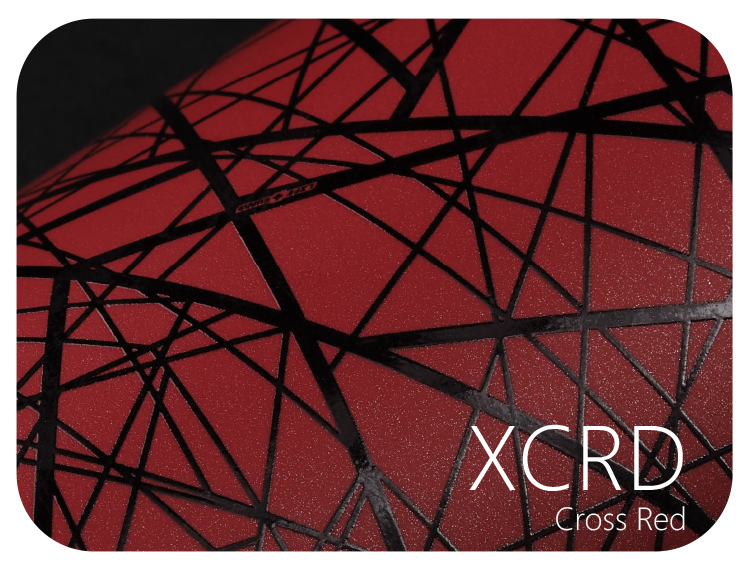 LIFE+GUARD XCRD Cross Red LIFE+GUARD WABU Wave Blue vinyl skin sample for 3C protective wraps