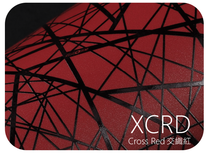 LIFE+GUARD XCRD Cross Red 交織紅 貼膜樣式，適用於相機、鏡頭與 3C 裝置表面保護與風格打造