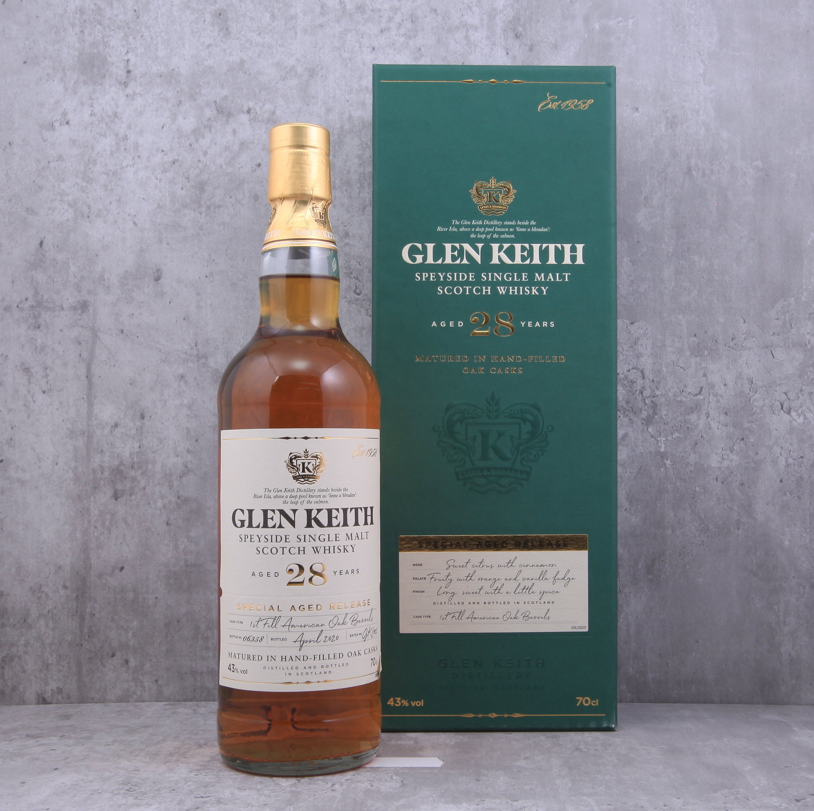 GLEN KEITH 28年 スコッチウイスキー 700ml Glen Keith 28YO Speyside Single Malt Scotch Whisky 700ml