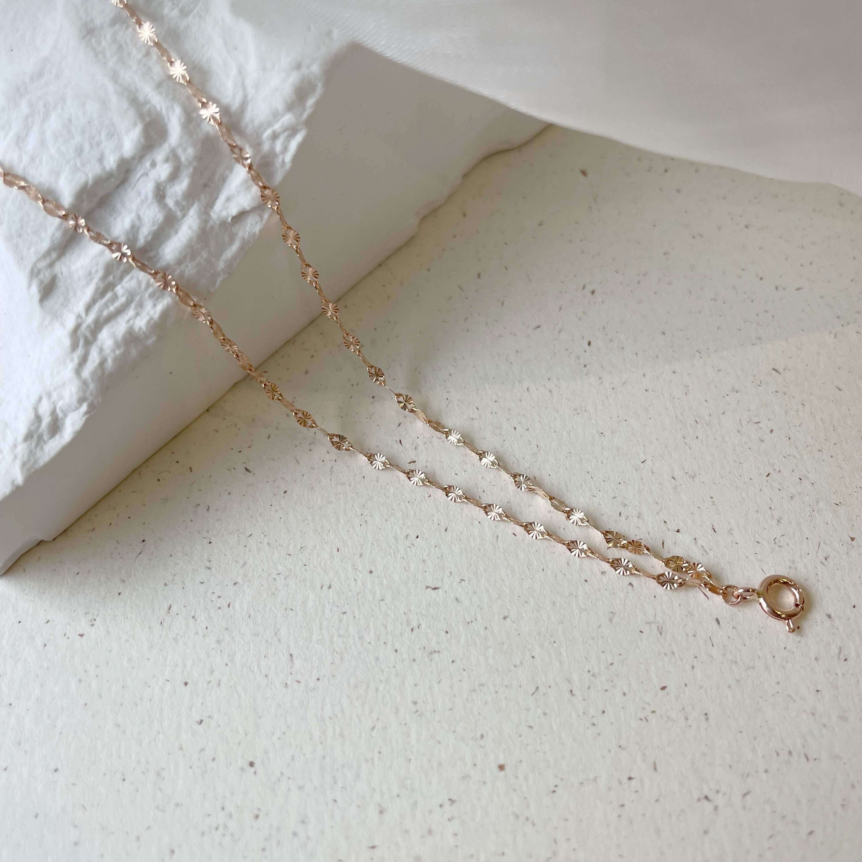 14K雙層切花金片手鏈