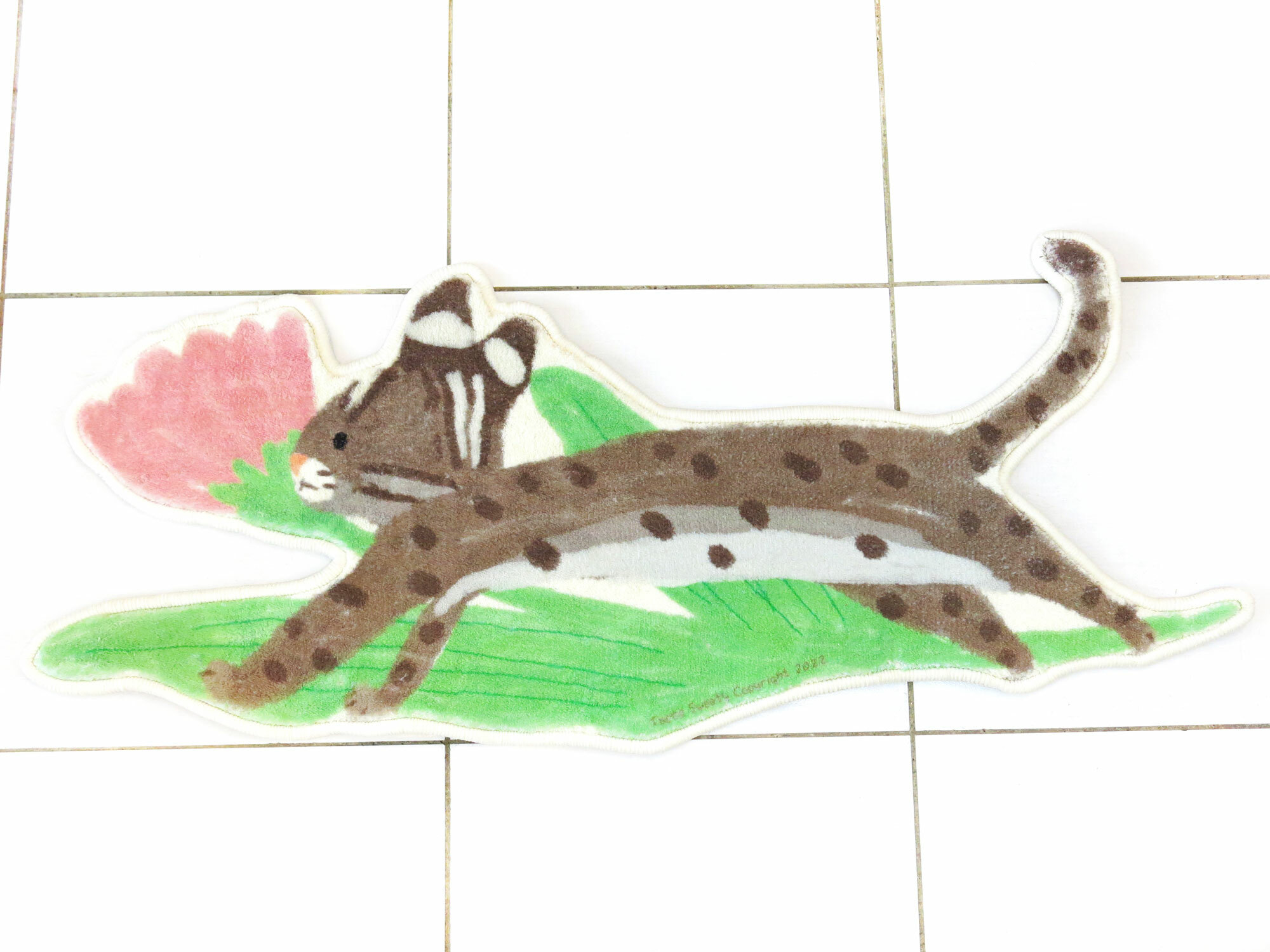 花花石虎造型地墊