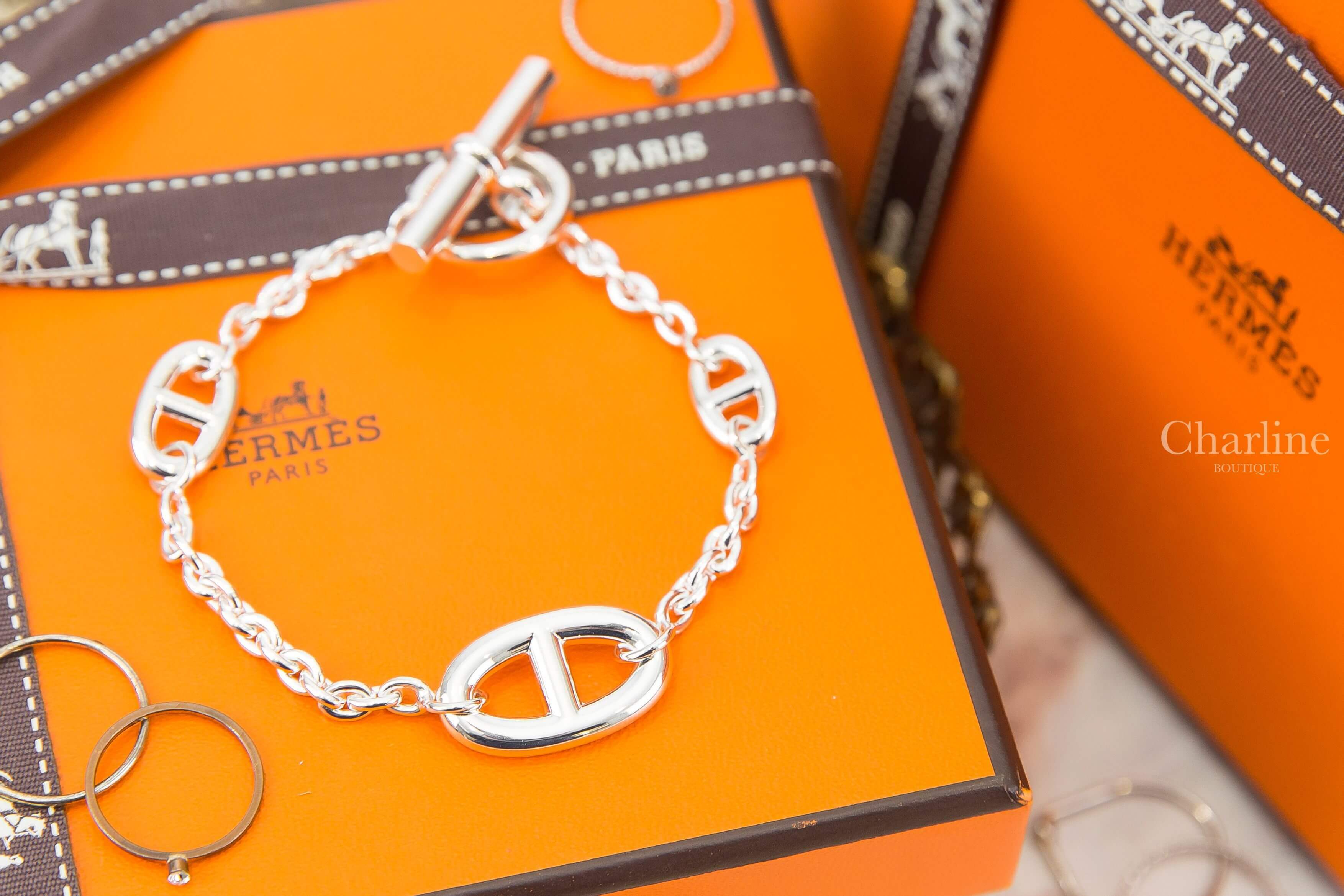 Hermès Farandole Bracelet 銀色不規則θ銀飾手鍊-Charline Boutique 精品代購