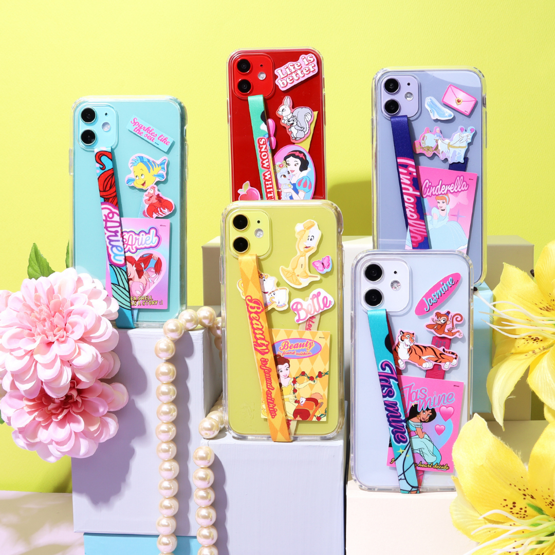 迪士尼 Disney-Highloop x 手機帶(2條裝) 附專屬卡通貼紙-公主系列