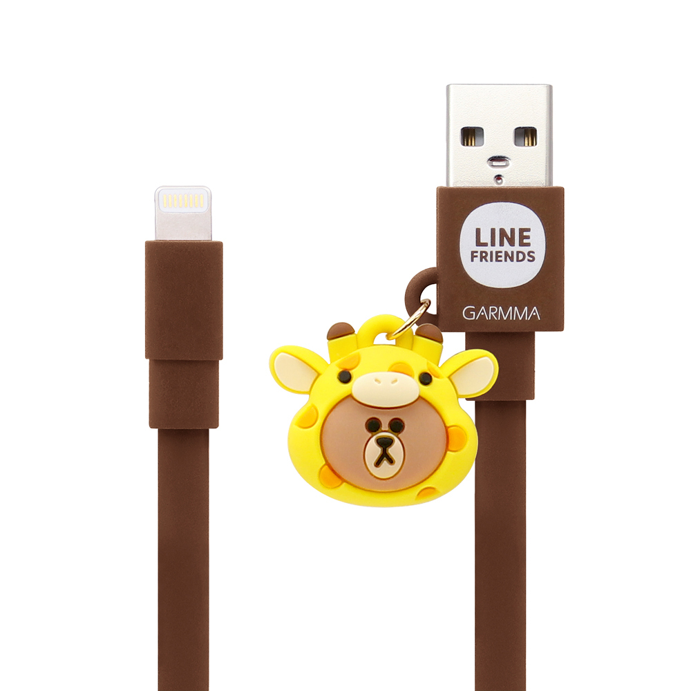 GARMMA LINE FRIENDS Apple Lightning 公仔吊飾傳輸線  長頸鹿熊大