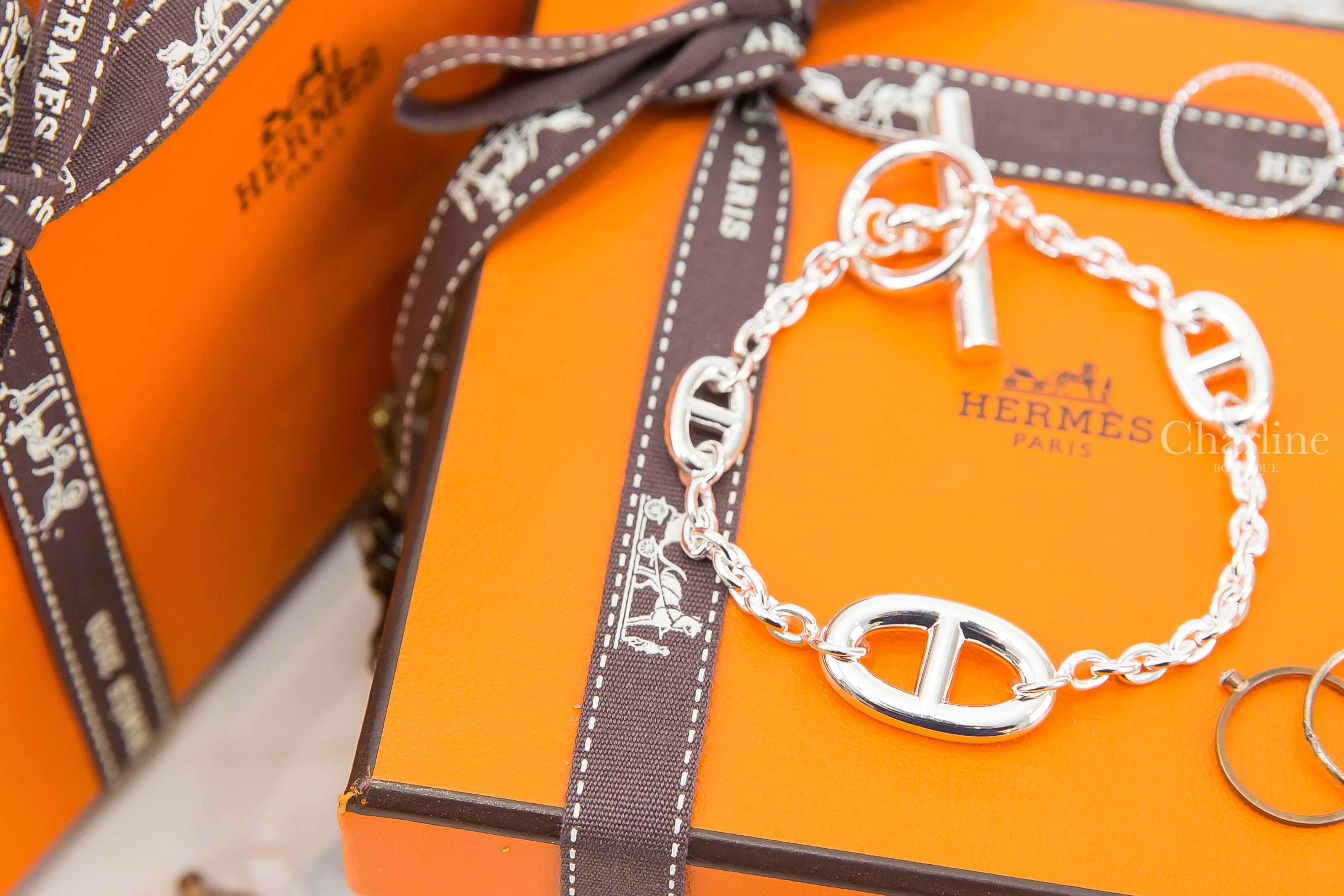 Hermès Farandole Bracelet 銀色不規則θ銀飾手鍊-Charline Boutique 精品代購
