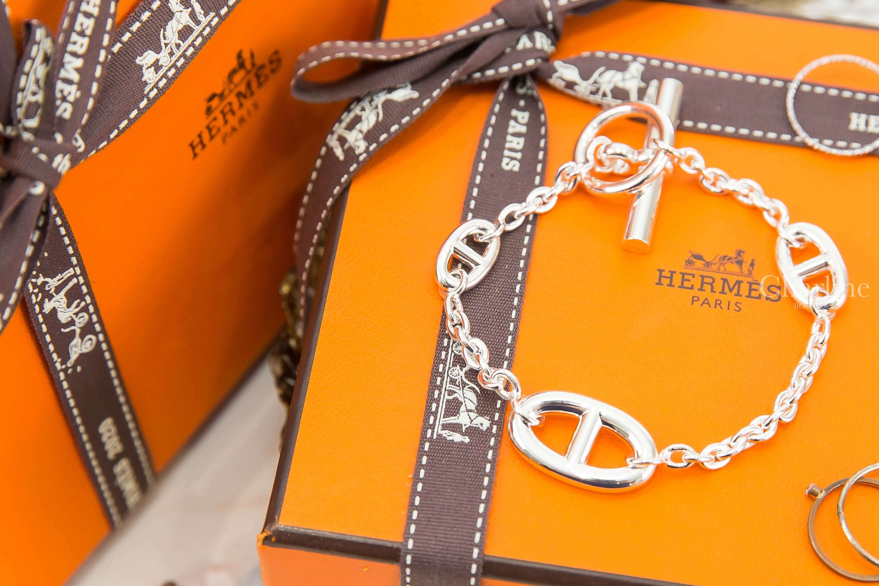 Hermès Farandole Bracelet 銀色不規則θ銀飾手鍊-Charline Boutique 精品代購