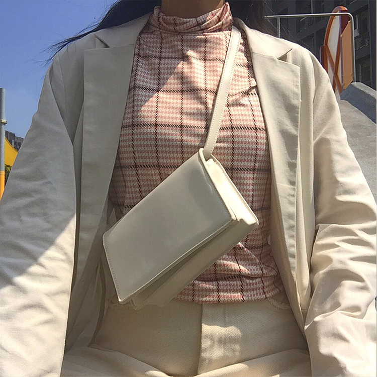 千鳥格長袖上衣