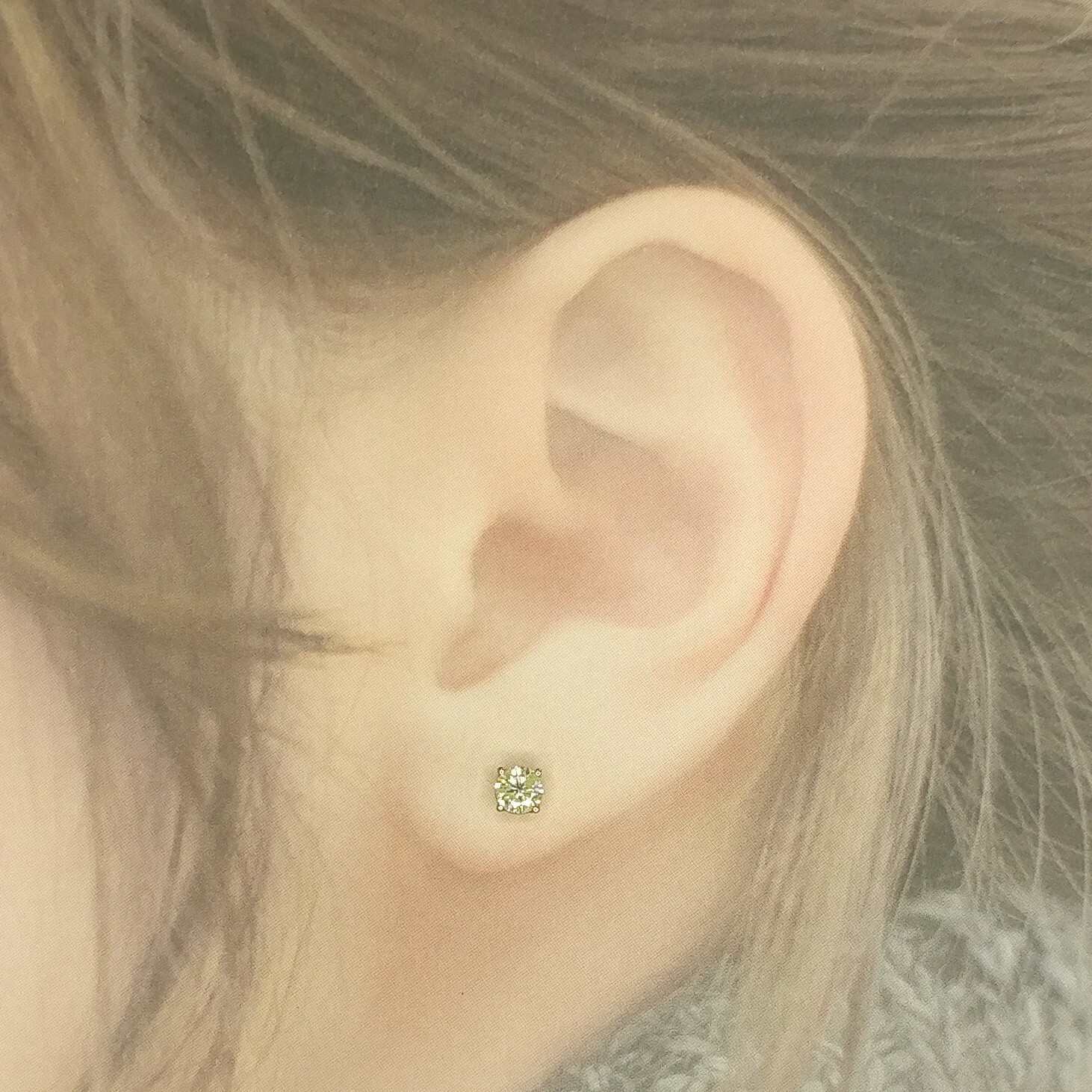 全新18K玫瑰金【主石54份鑽石】耳環