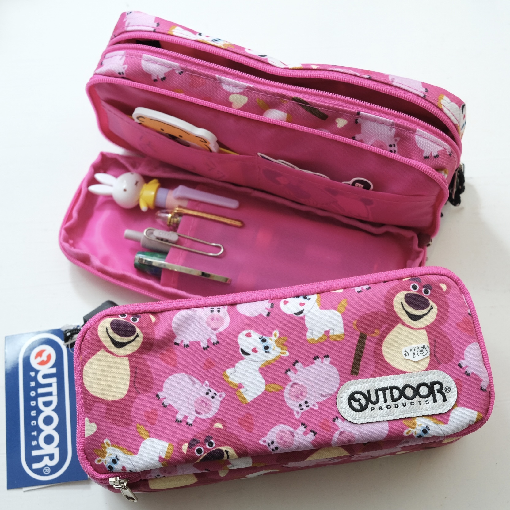 日本 OUTDOOR 兩層 拉鍊式筆袋 Disney 迪士尼聯名款 玩具總動員4 熊抱哥