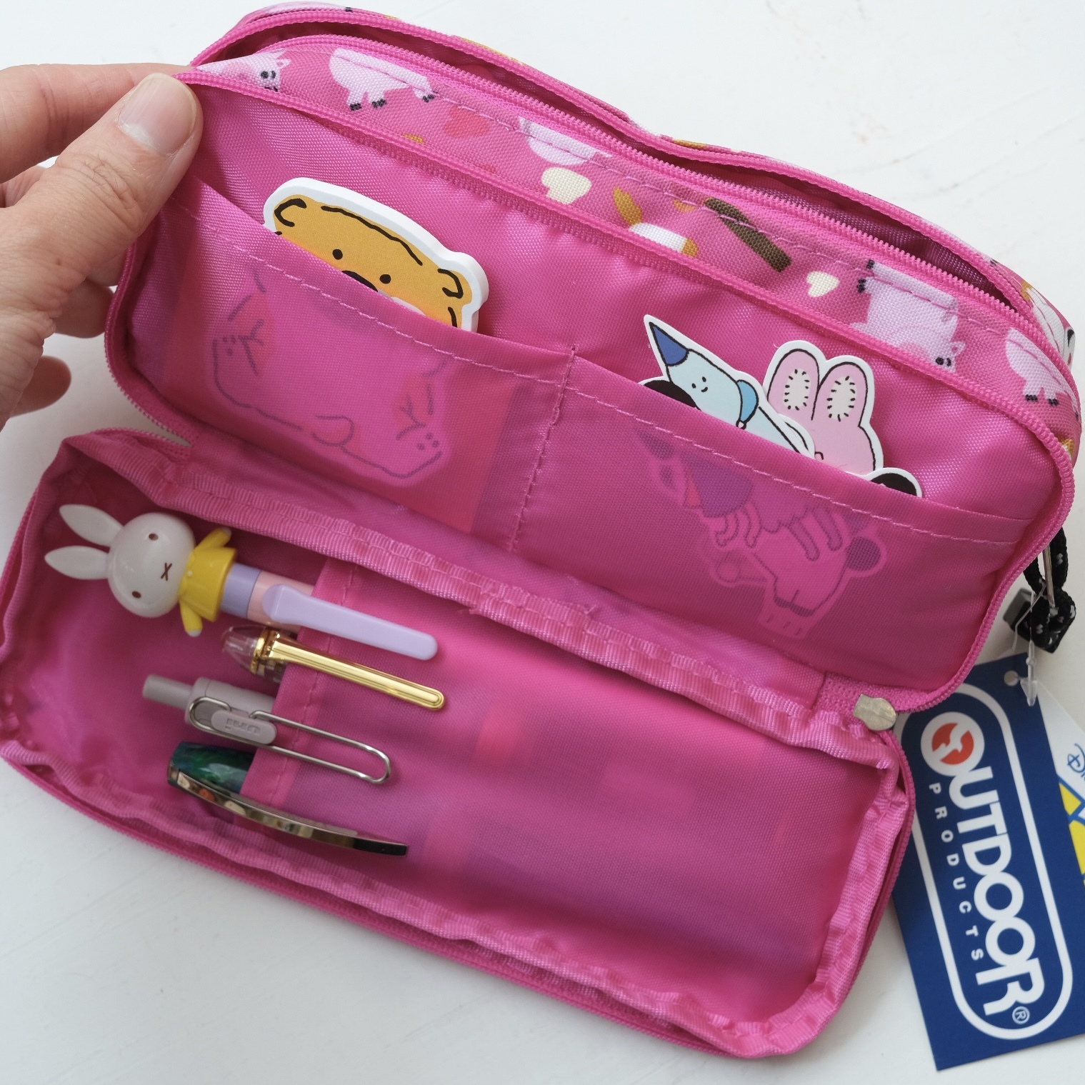 日本 OUTDOOR 兩層 拉鍊式筆袋 Disney 迪士尼聯名款 玩具總動員4 熊抱哥