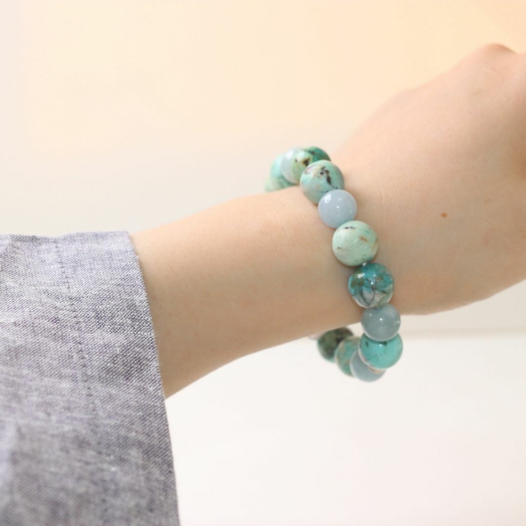 B059天河石/Amazonite/翡翠/天然晶石/能量石/珠寶/飾品/純手工/純天然/療癒/凈化/護身符/健康運