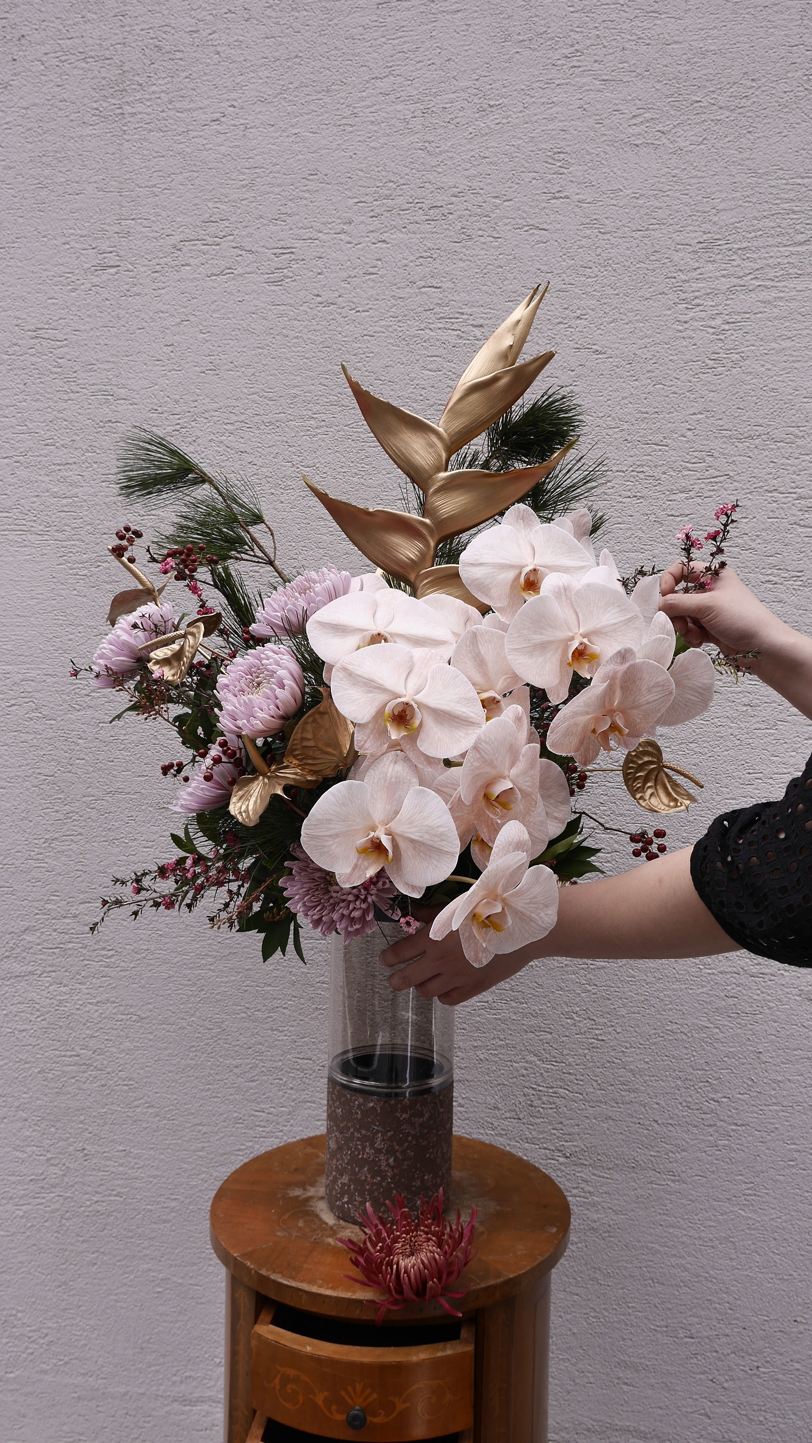 蝴蝶蘭漂浮桌花