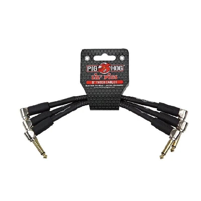 PIG HOG PIG HOG 黑色 樂器短導線 3入組 Black Woven PHLIL6BK — 三峽配件 / 週邊