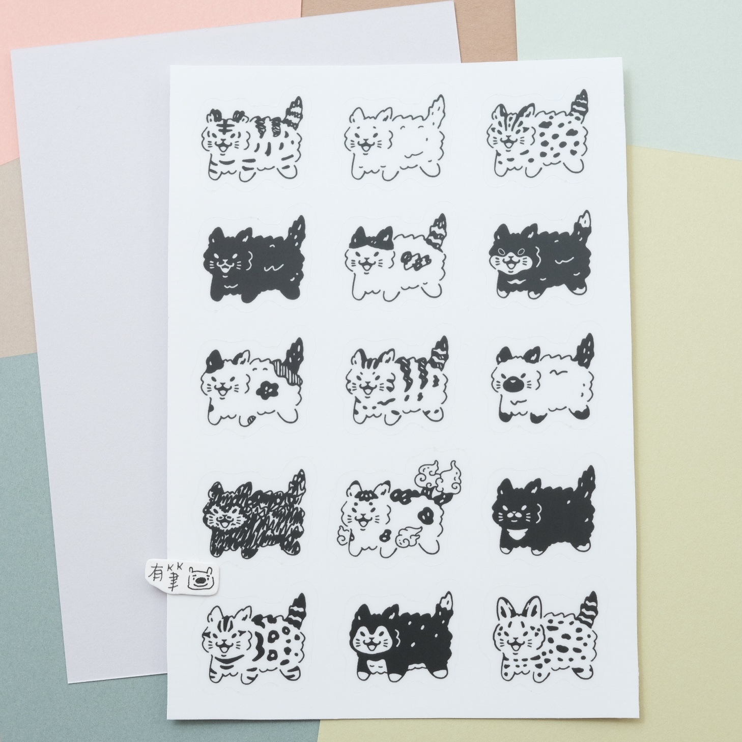 貓貓大炸毛 透明霧膜貼紙 | 白色吉米