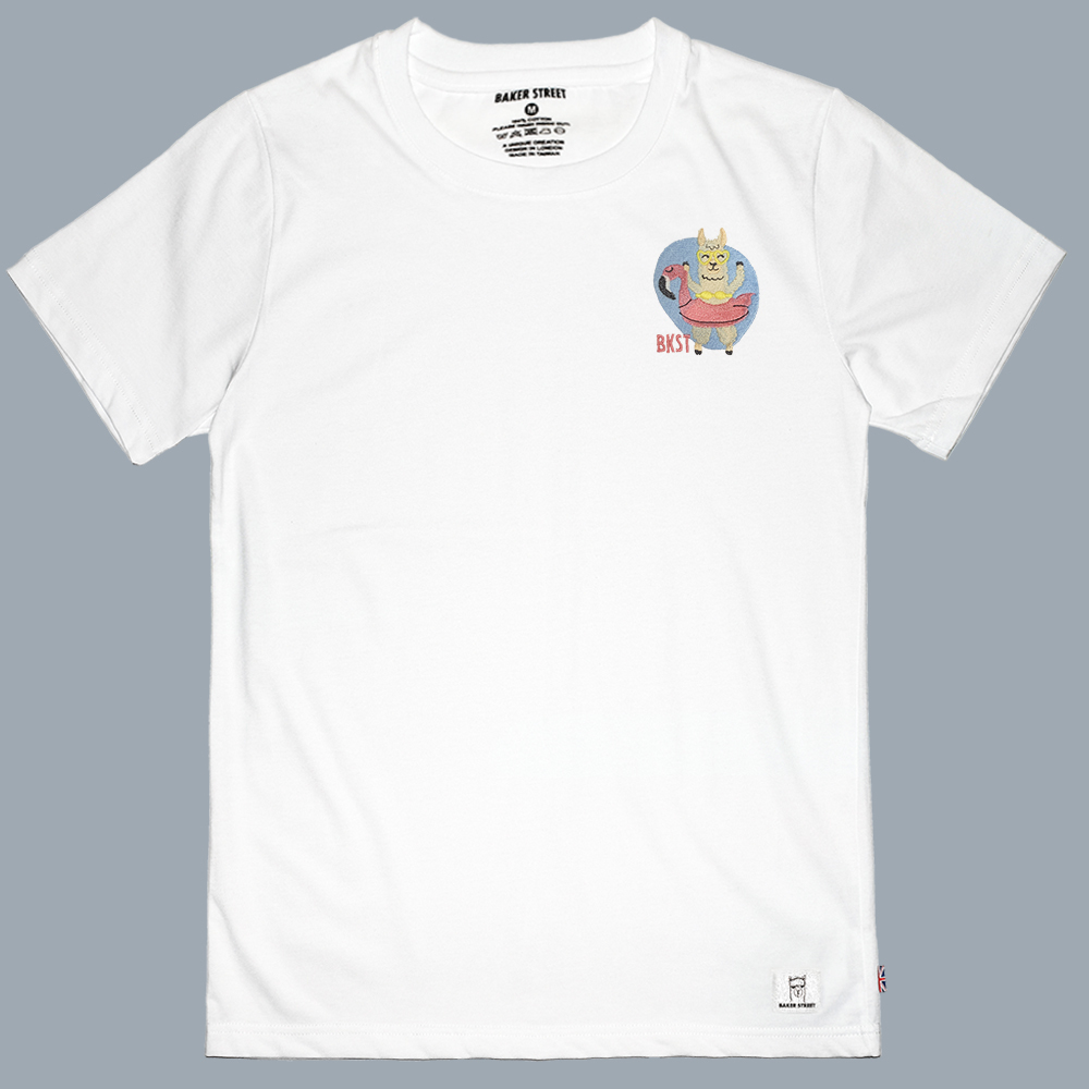 Embroidery-海灘羊  刺繡 短袖T恤