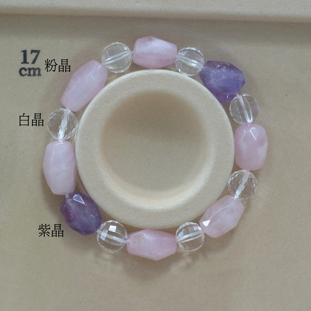 B100紫晶/粉晶/白晶/能量石/珠寶/飾品/純手工/純天然/療癒/冥想/凈化/護身符/健康運