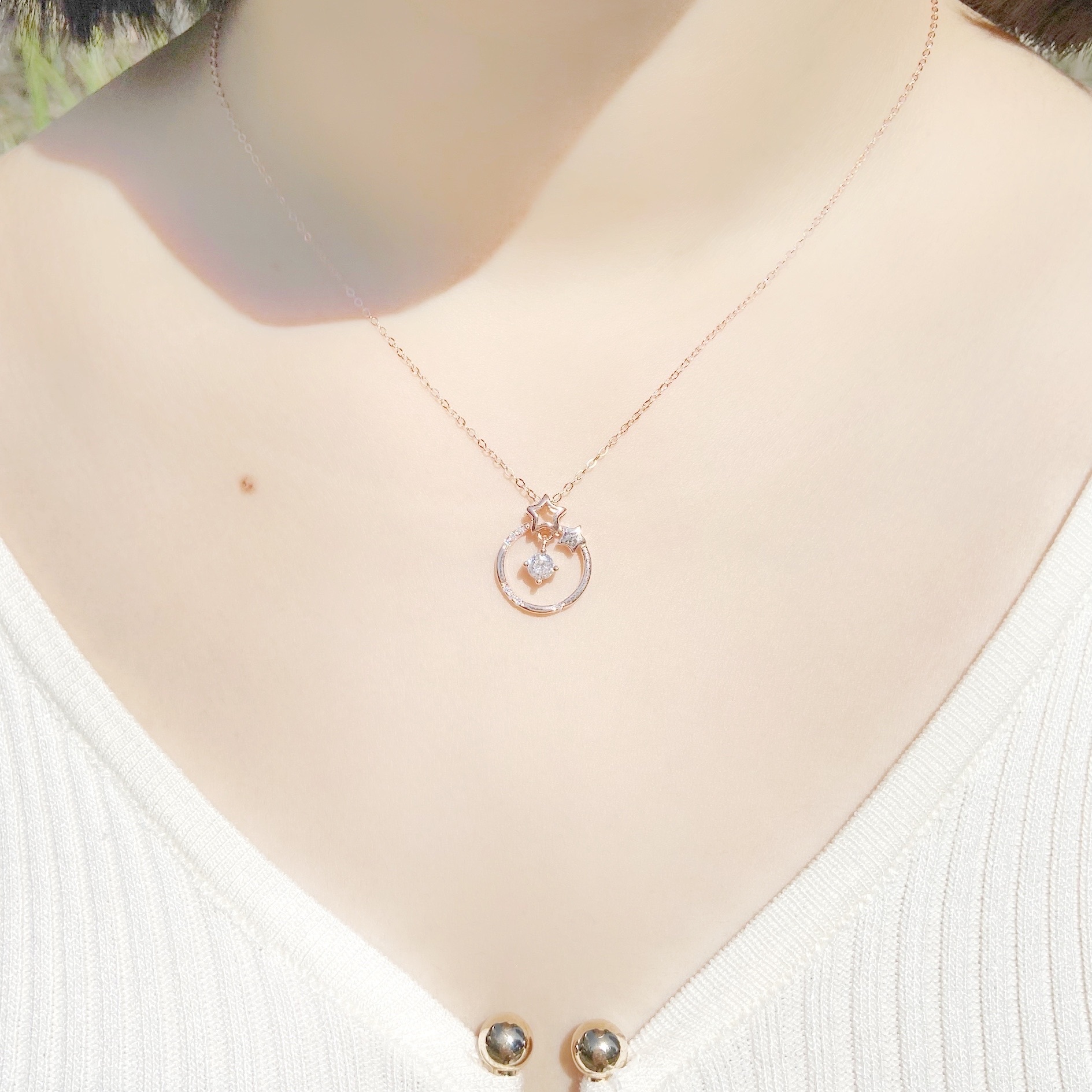 | 925 Silver・White Gold・Rose Gold | Warm Planet Necklace（Silver / Rose Gold） | NE0486 |