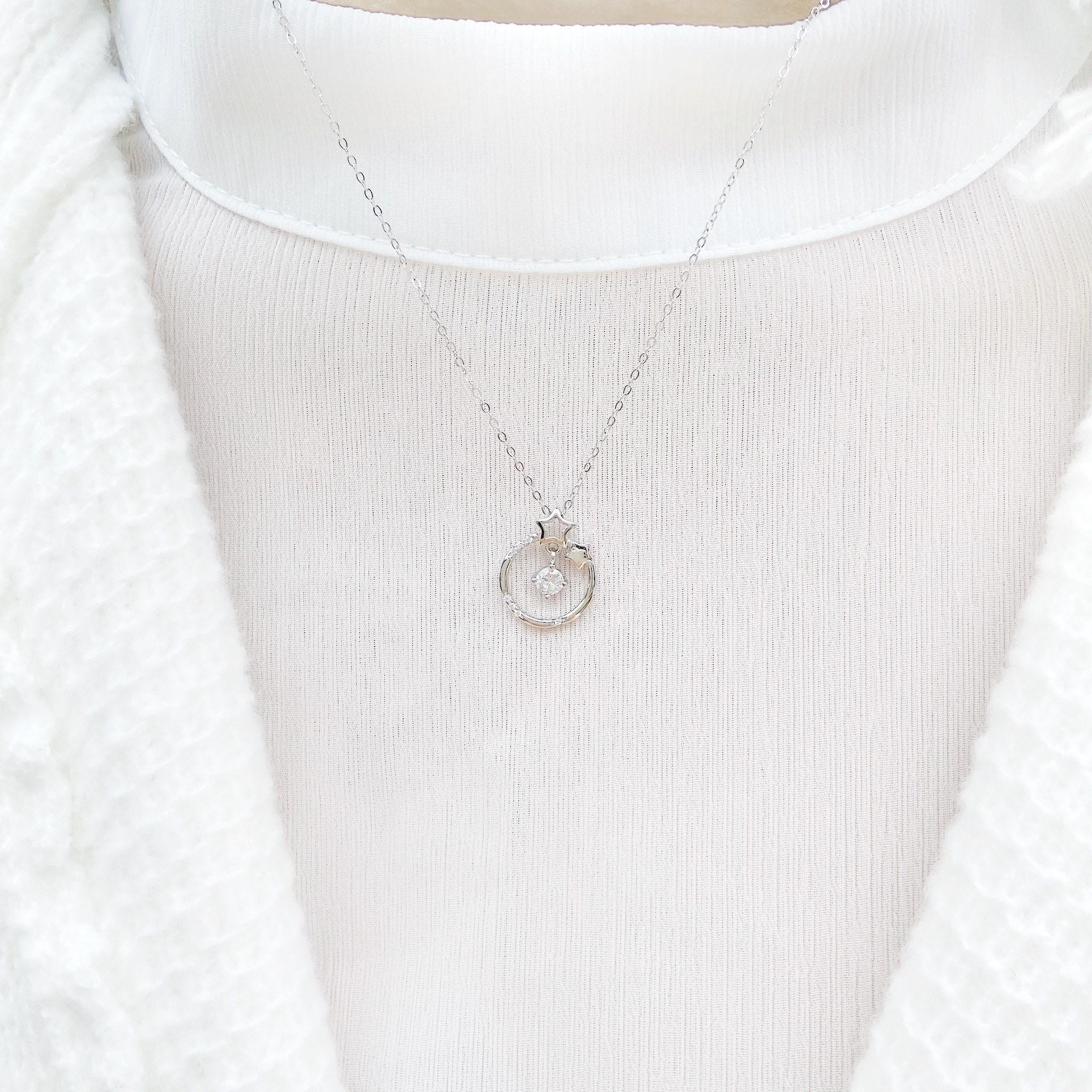 | 925 Silver・White Gold・Rose Gold | Warm Planet Necklace（Silver / Rose Gold） | NE0486 |