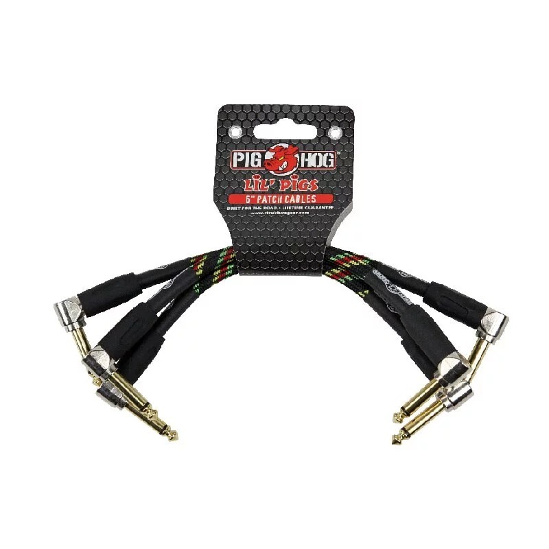 PIG HOG PIG HOG 雷鬼色 樂器短導線 3入組 Rasta Stripe PHLIL6RA — 三峽配件 / 週邊