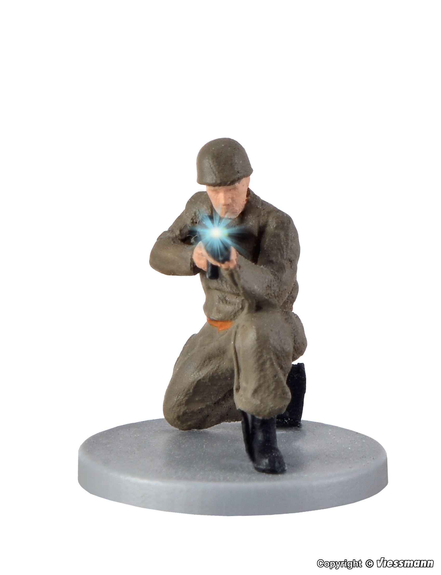 Viessmann 1531 HO Scale Soldier kneeling with gun and muzzle flash