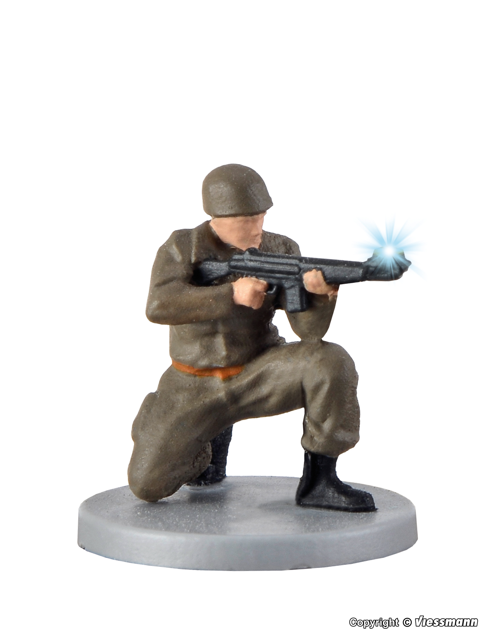 Viessmann 1531 HO Scale Soldier kneeling with gun and muzzle flash