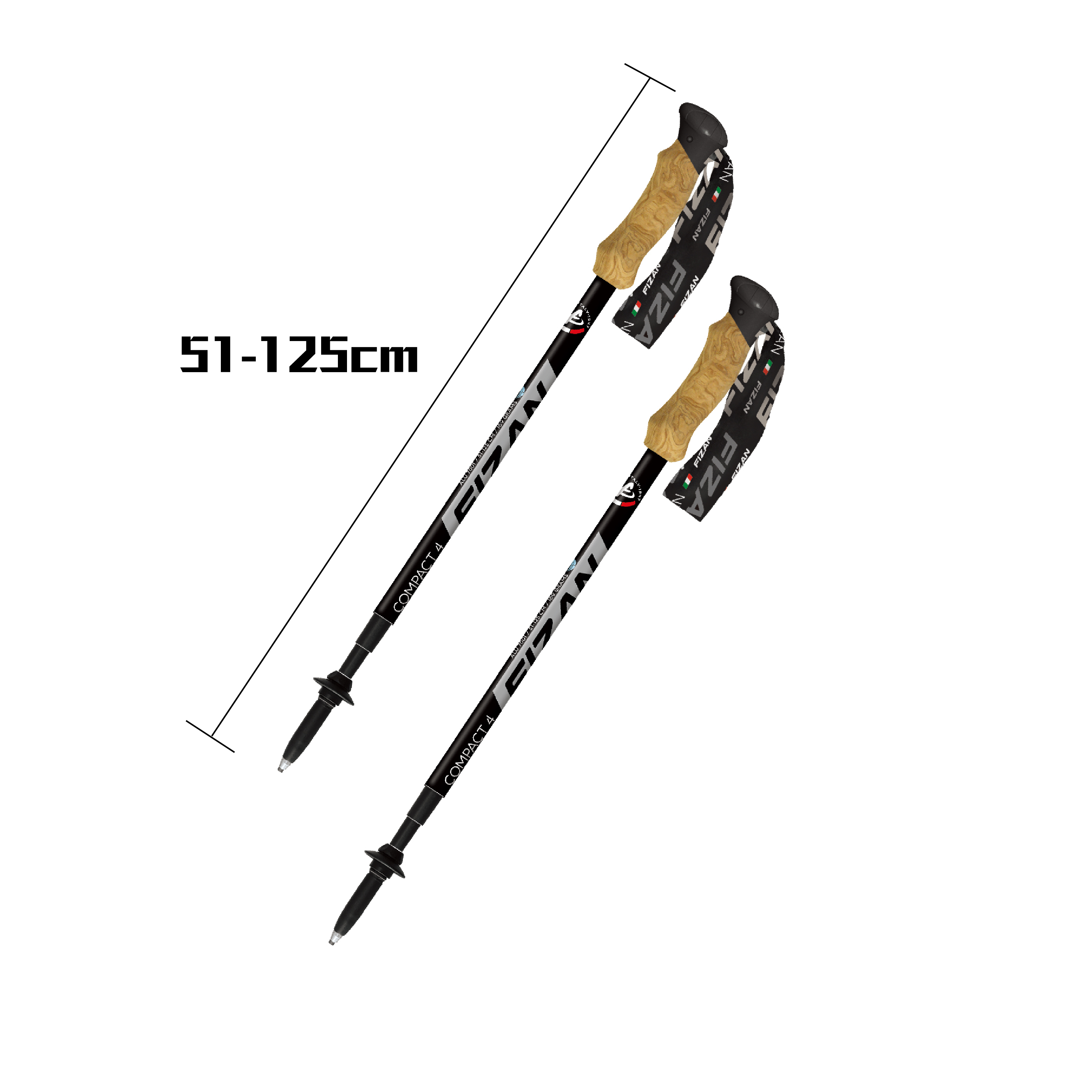 FIZAN COMPACT 4 行山杖（一支）