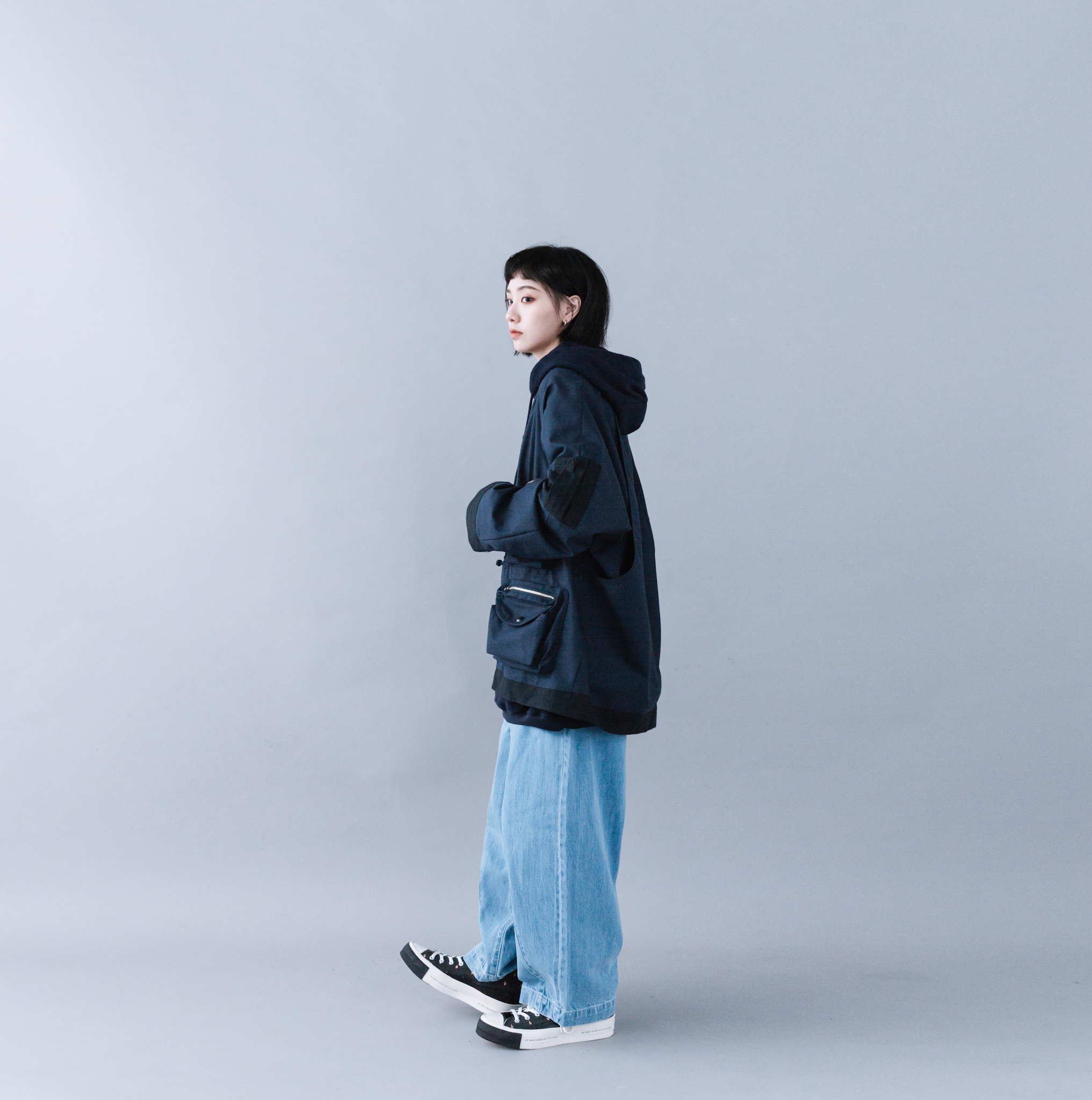 TIGHTBOOTH - Denim Baggy Slacks - Blue