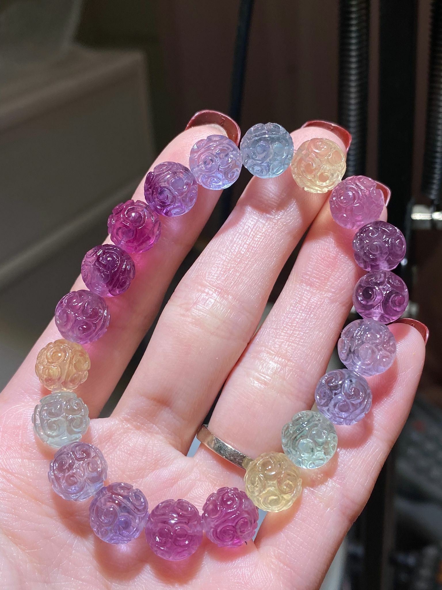 9+mm (A)螢石迴紋珠