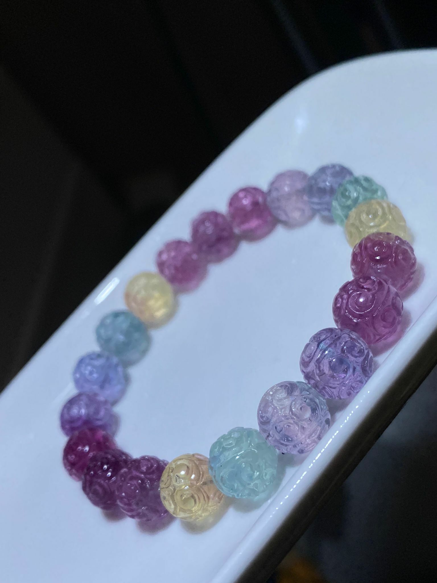 9+mm (A)螢石迴紋珠