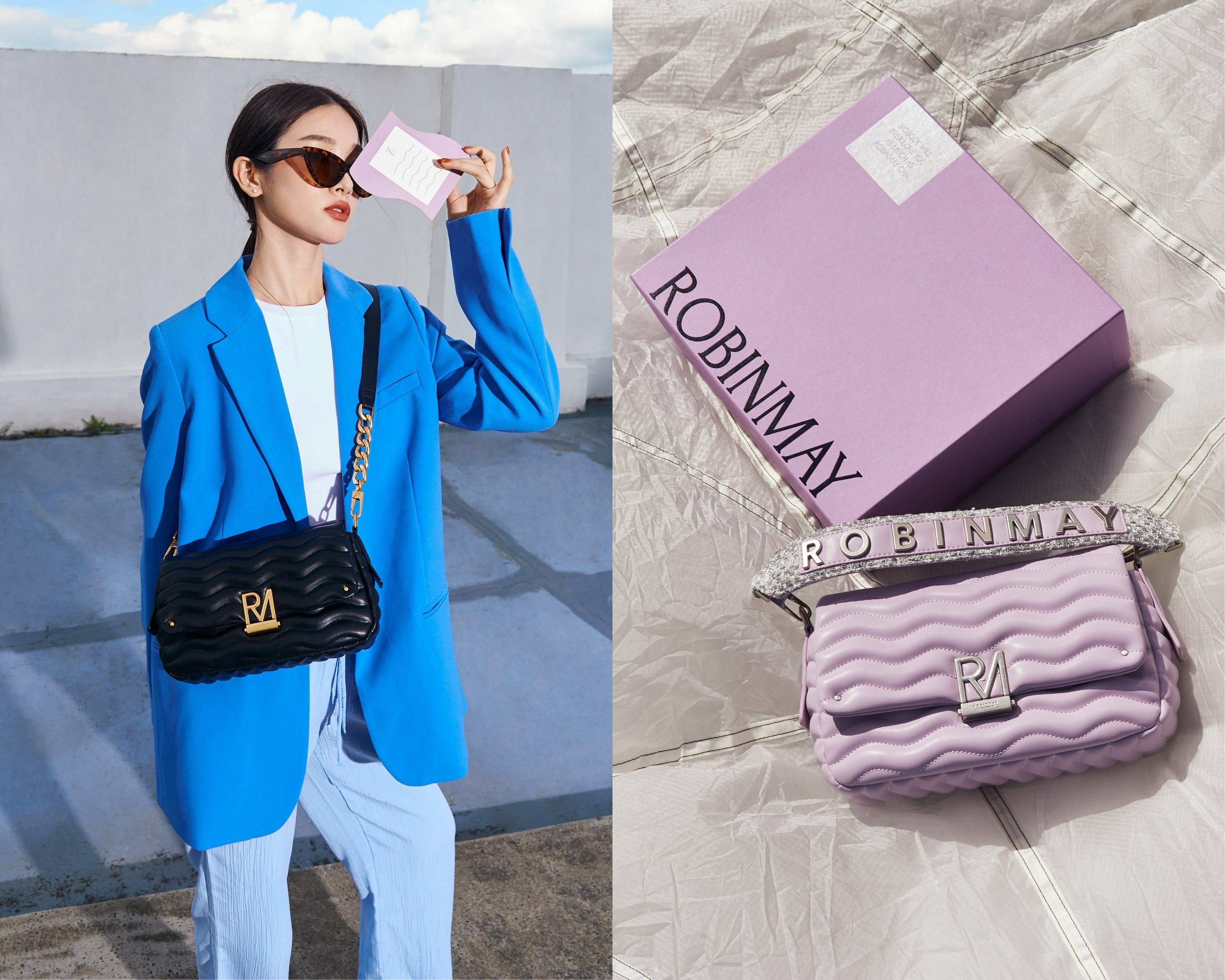 包款透過波浪壓紋呈現蓬鬆觸感。