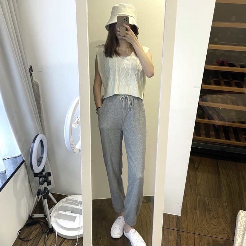 小個子薄款棉質綁帶束口褲XXS-L(2色)