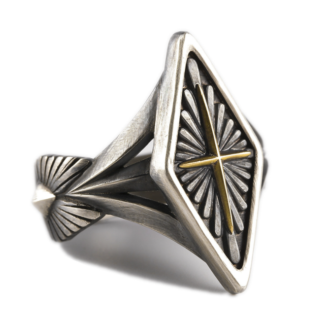 【ACTG003】十字架幾何開口設計戒指