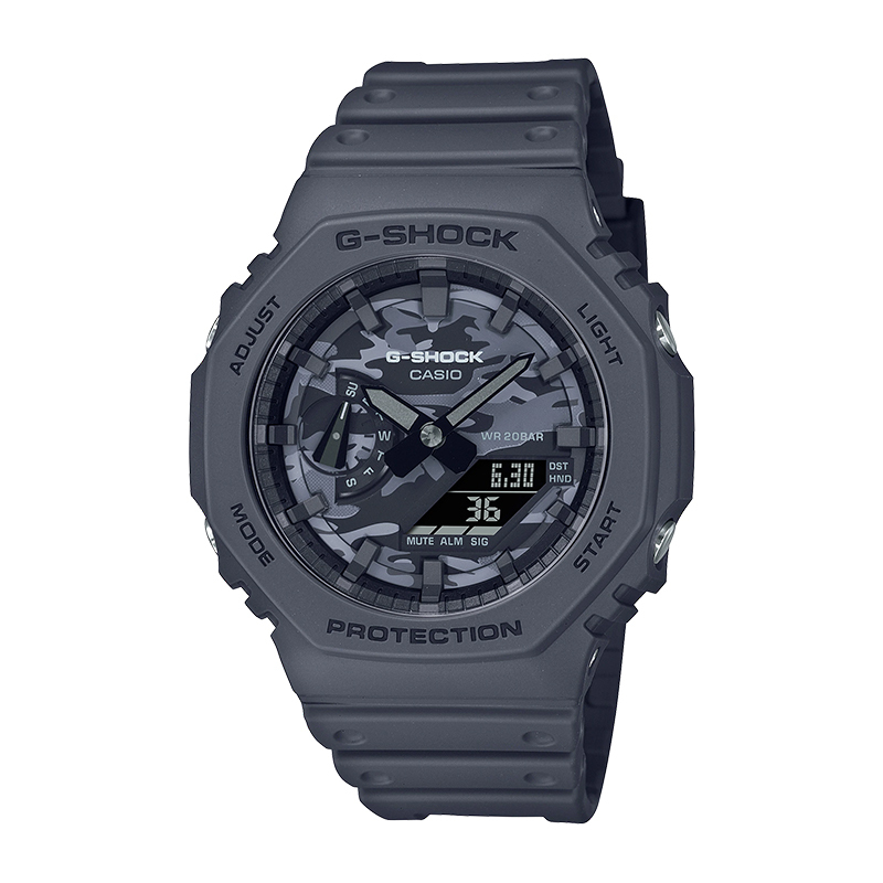 CASIO  G-SHOCK 百搭迷彩 酷黑灰 手錶 八角形錶殼 男女款 卡西歐 GA-2100CA-8A [EW]