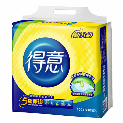 【得意】抽取式衛生紙100抽10包