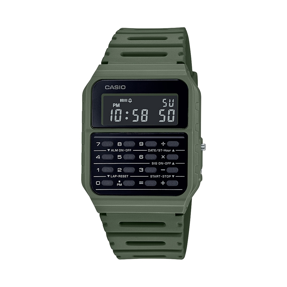 Casio CA-53WF-3B 綠色 方形計算機 復古跳字錶