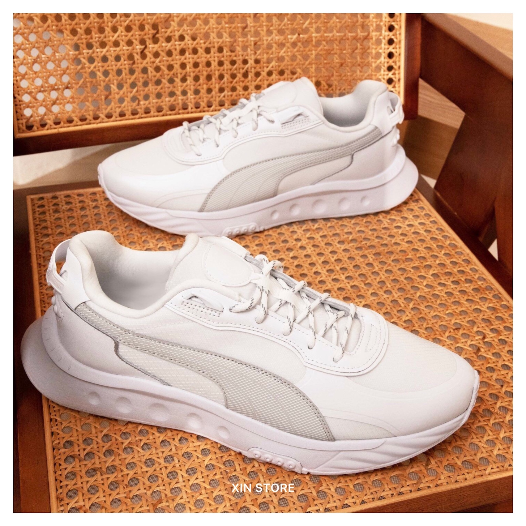 【現貨】Puma Wild Rider Grip LS  ESO 瘦子 特殊光澤 厚底 增高 黑 白
